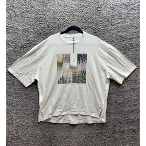 NWD Moussy Oversized Sheep Graphic Short Sleeve Cotton Tee Off White Men Size S